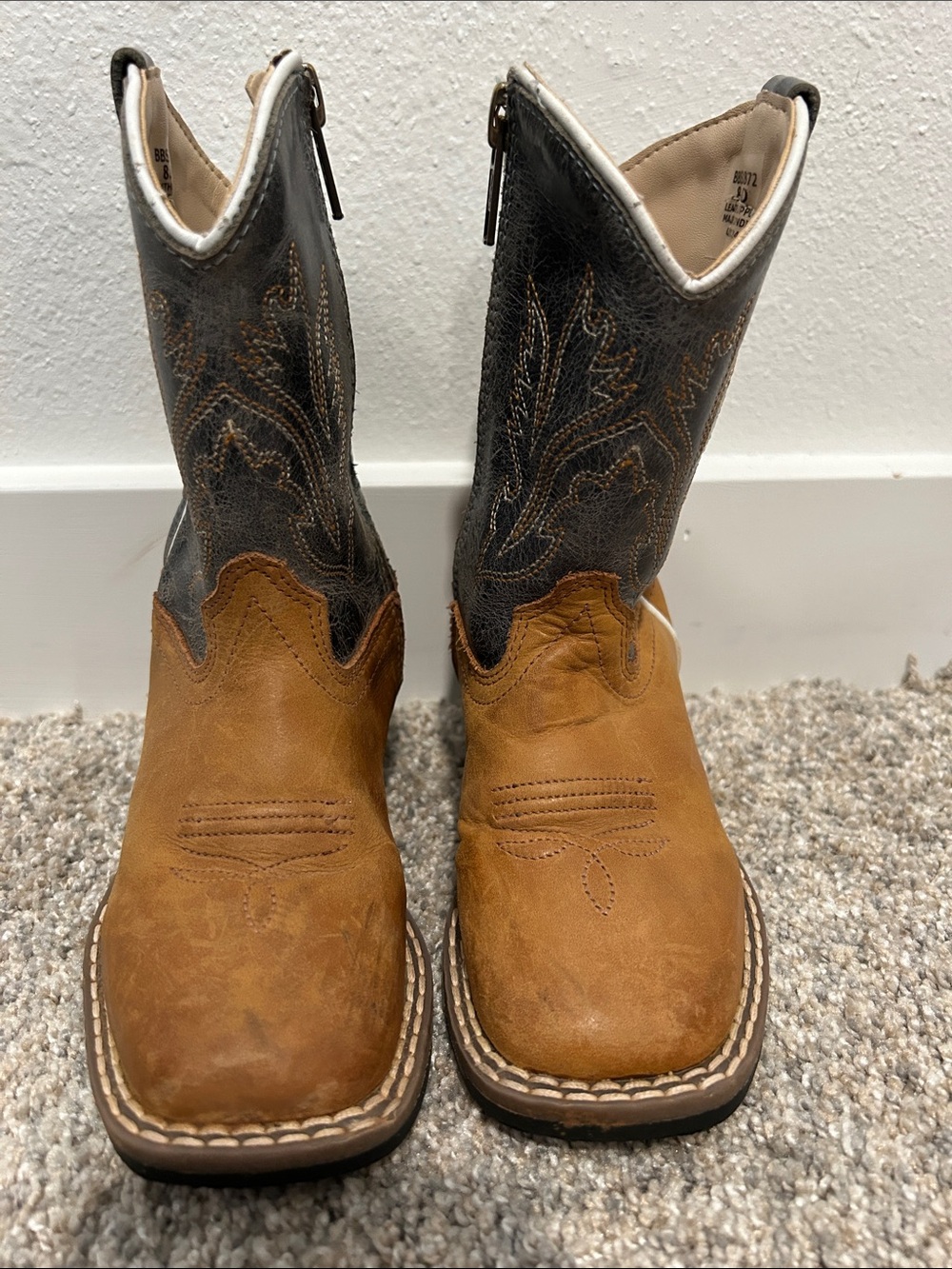 Cody James Kids Brown and Blue Western Zipper Boots